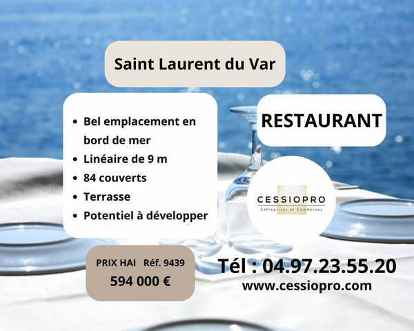 Vente Fonds de commerce restaurant 117 m² Saint-Laurent-du-Var (06700)