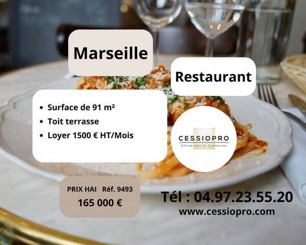 Vente Fonds de commerce restaurant 91 m² Marseille 6e Arrondissement (13006)