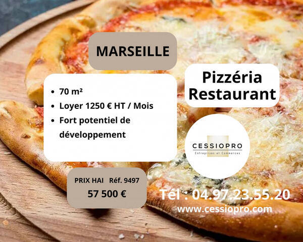 Vente Fonds de commerce pizzeria - restaurant 70 m² Marseille 10e Arrondissement (13010)