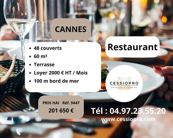 Sale Business restaurant 60 m² Cannes (06150)