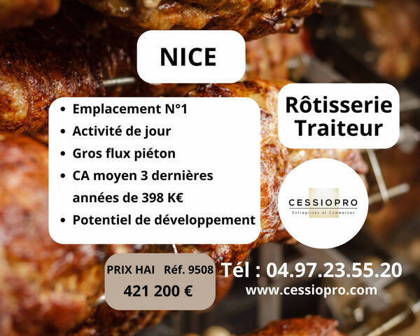 Sale Business r&ocirc;tisserie - traiteur 70 m² Nice (06000)