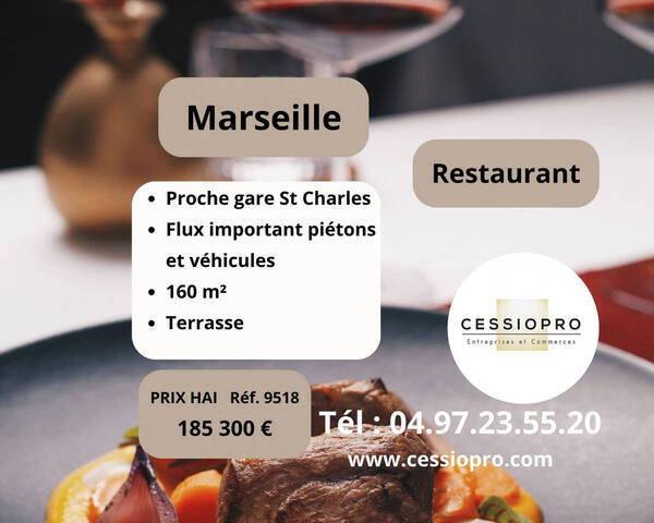 Vente Fonds de commerce restaurant 172 m² Marseille 1er Arrondissement (13001)