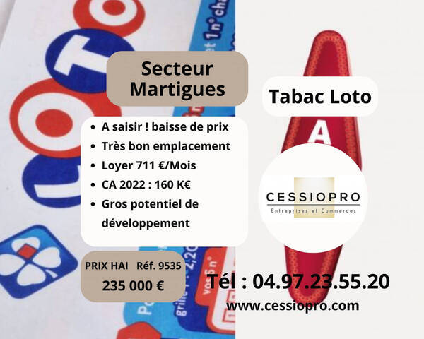 Sale Business tabac - loto 30 m² Martigues (13500)