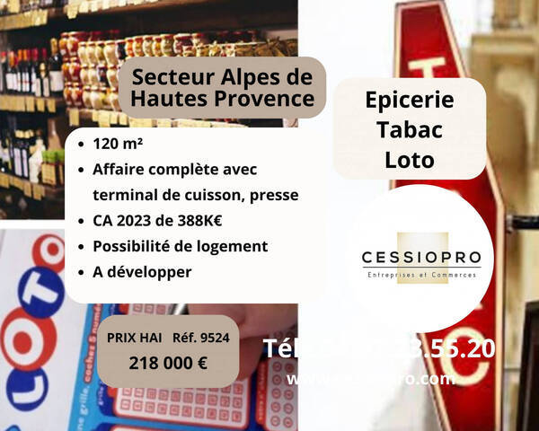 Sale Business tabac - loto - presse - magasin d'alimentation - tout alimentaire 120 m² Digne-les-Bains (04000)