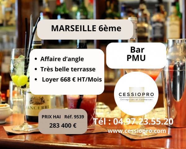 Vente Fonds de commerce bar - pmu 25 m² Marseille 6e Arrondissement (13006)