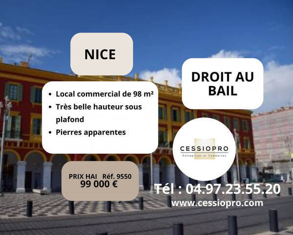 Sale Business vente &agrave; emporter - traiteur - restaurant - salon de th&eacute; 70 m² Nice (06000)