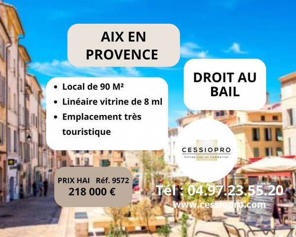 Sale Business cession de droit au bail 90 m² Aix-en-Provence (13090)