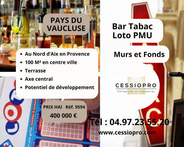 Vente Fonds de commerce bar - tabac - pmu 100 m² Pertuis (84120)