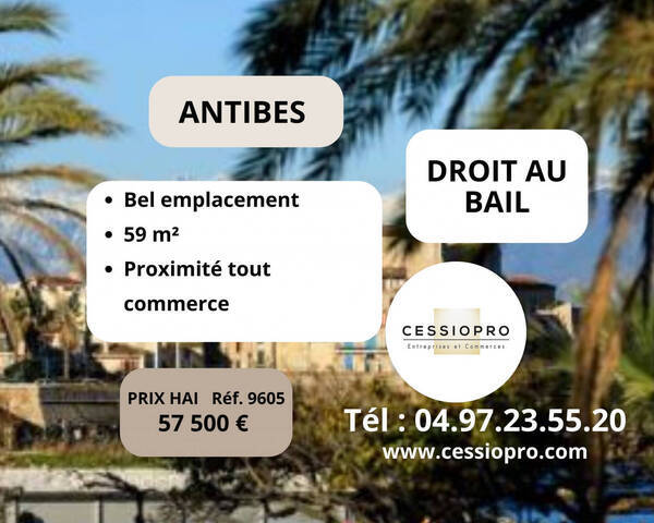 Sale Business cession de droit au bail 59 m² Antibes (06160)