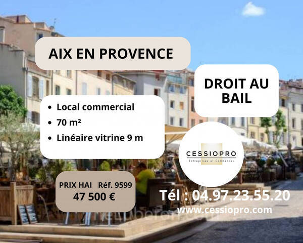 Sale Business cession de droit au bail 70 m² Aix-en-Provence (13090)