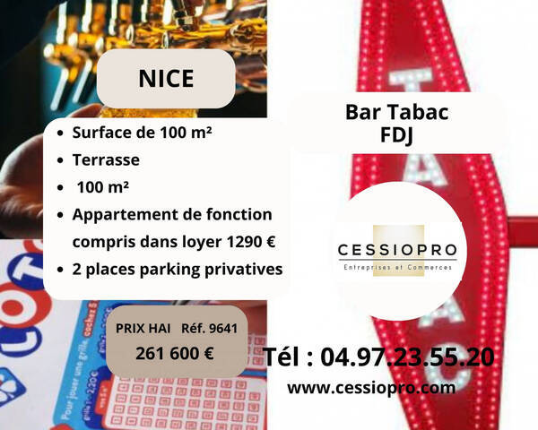 Sale Business bar - tabac - loto 100 m² Nice (06000)