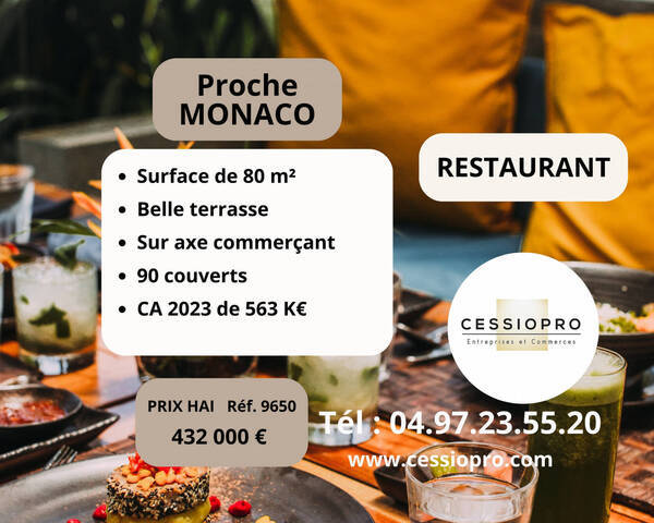 Sale Business restaurant 80 m² Beaulieu-sur-Mer (06310)