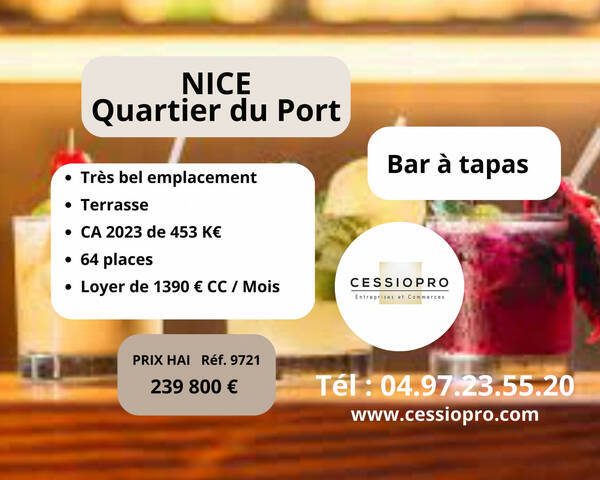 Sale Business bar 67 m² Nice (06300)