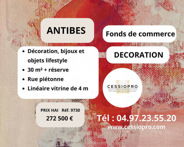 Sale Business cadeaux 30 m² Antibes (06160)