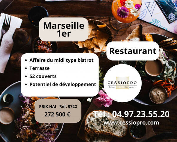 Sale Business restaurant 90 m² Marseille 1er Arrondissement (13001)