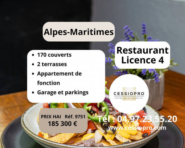 Sale Business restaurant - licence iv 170 m² Nice (06000)