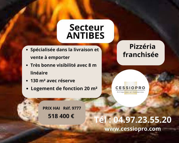 Sale Business pizzeria 130 m² Antibes (06160)