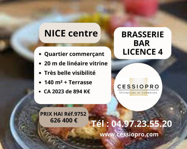 Sale Business brasserie - bar - licence iv 140 m² Nice (06000)