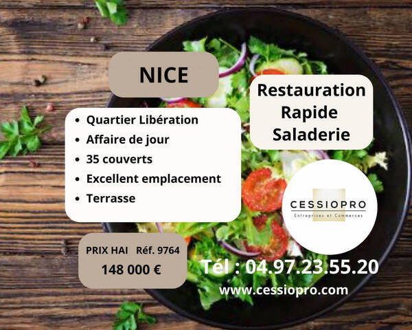 Sale Business restauration rapide 36 m² Nice (06000)