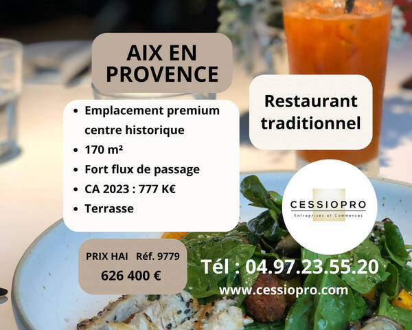 Sale Business restaurant 170 m² Aix-en-Provence (13090)