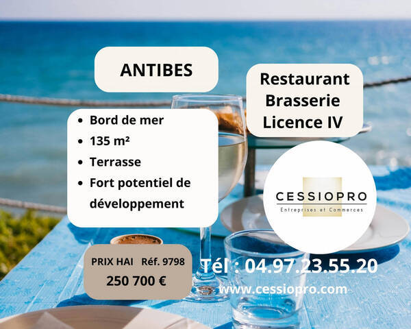 Sale Business brasserie - restaurant 135 m² Antibes (06160)