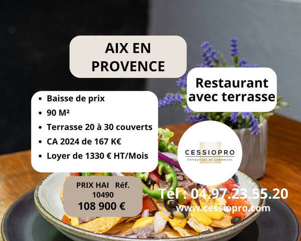 Vente Fonds de commerce restaurant 90 m² Aix-en-Provence (13090)