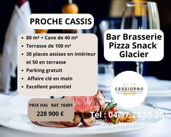 Vente Fonds de commerce bar - brasserie - pizzeria - restauration rapide 120 m² Cassis (13260)