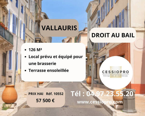 Sale Business cession de droit au bail 126 m² Vallauris (06220)