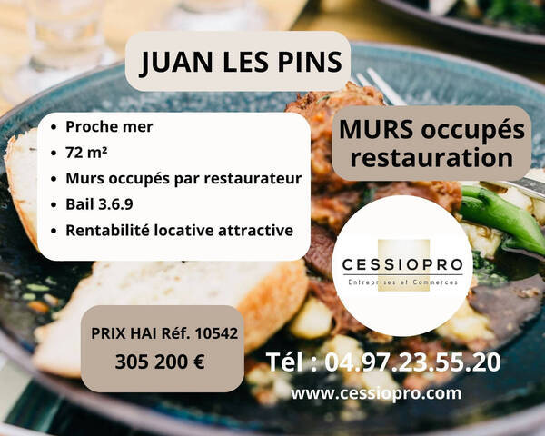 Sale Business murs commerciaux 72 m² Juan-les-Pins (06160)