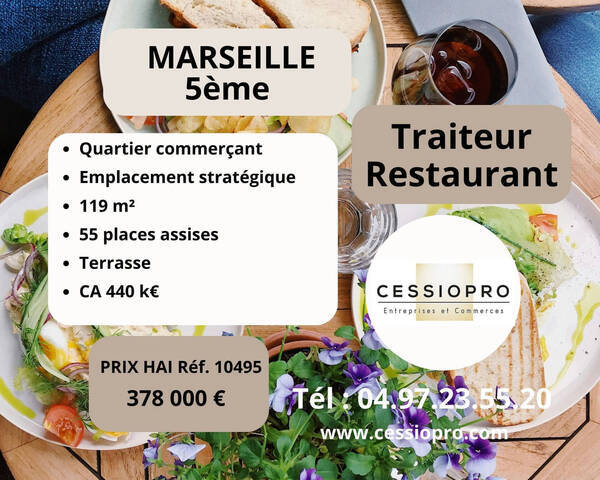Sale Business restaurant - traiteur 119 m² Marseille 5e Arrondissement (13005)