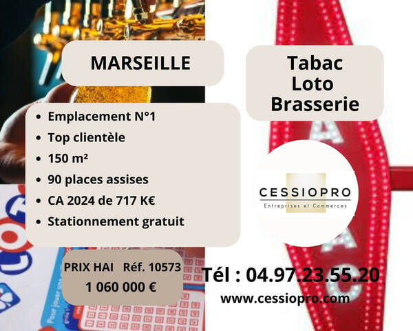 Sale Business tabac - loto - brasserie 150 m² Marseille 8e Arrondissement (13008)
