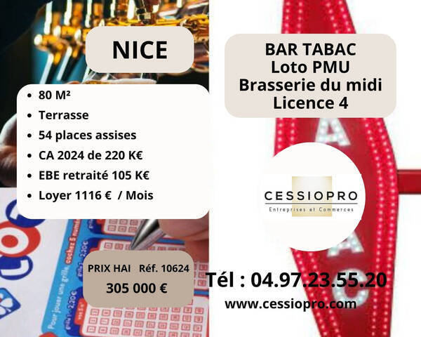 Sale Business bar - tabac - loto - pmu - brasserie 80 m² Marseille 7e Arrondissement (13007)