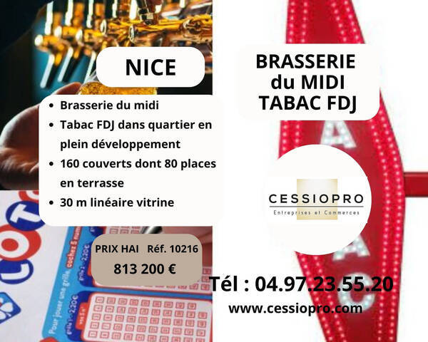 Vente Fonds de commerce brasserie - tabac - loto 200 m² Nice (06000)