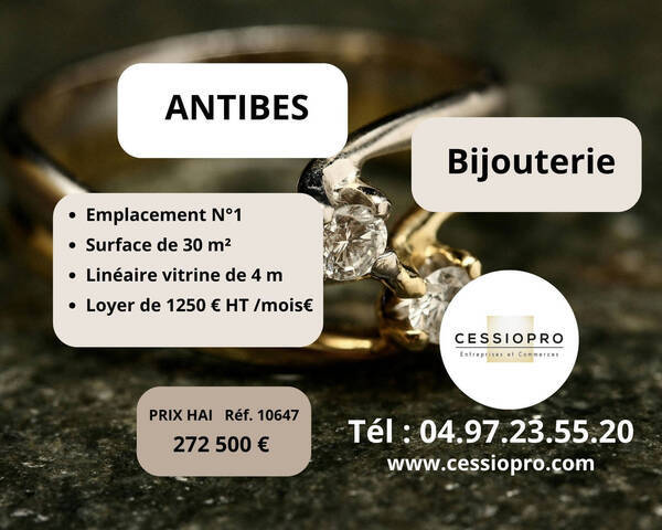 Vente Fonds de commerce bijouterie 30 m² Antibes (06160)
