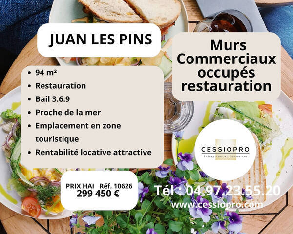 Vente Fonds de commerce murs commerciaux 91 m² Antibes (06160)