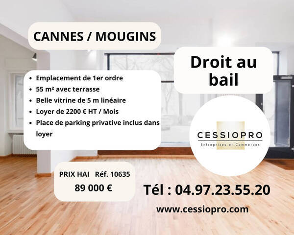 Sale Business cession de droit au bail 55 m² Mougins (06250)
