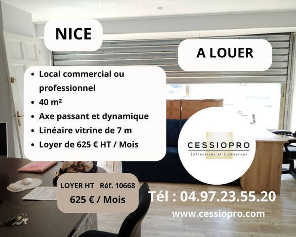Louer Local commercial 40 m² Nice (06000)