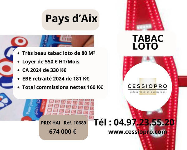 Sale Business tabac - loto - presse 80 m² Aix-en-Provence (13090)