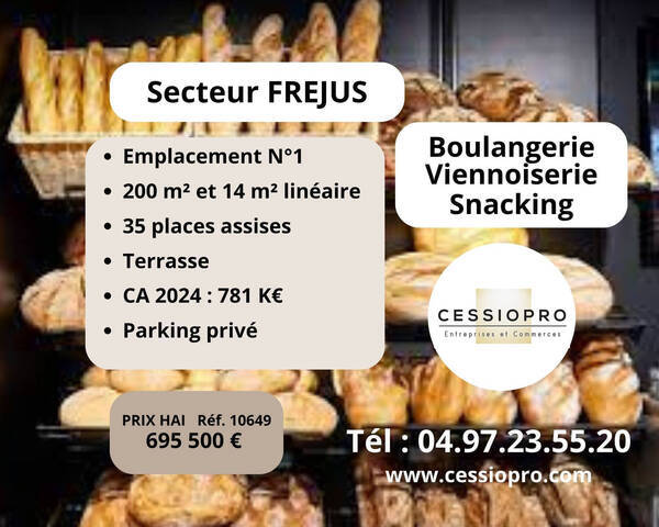 Vente Fonds de commerce boulangerie - sandwicherie 200 m² Fréjus (83600)