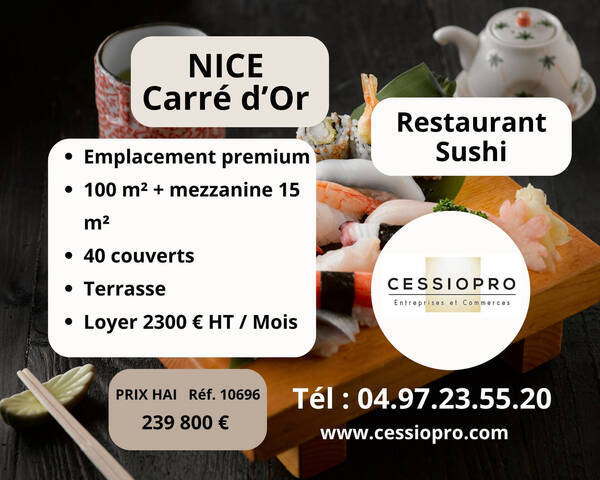 Vente Fonds de commerce restaurant 100 m² Nice (06000)