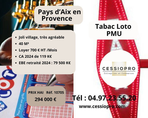 Sale Business tabac - loto - pmu 40 m² Aix-en-Provence (13090)