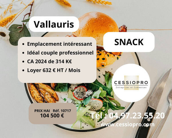 Vente Fonds de commerce restauration rapide - vente à emporter 18 m² Vallauris (06220)