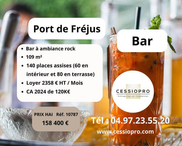 Vente Fonds de commerce bar 109 m² Fréjus (83600)