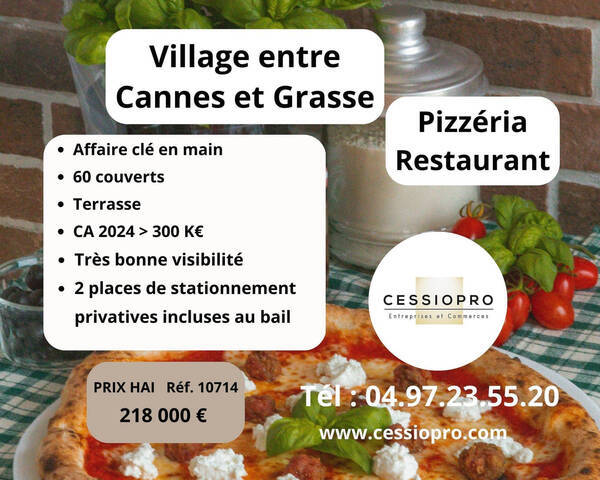Vente Fonds de commerce pizzeria - restaurant 100 m² Mougins (06250)
