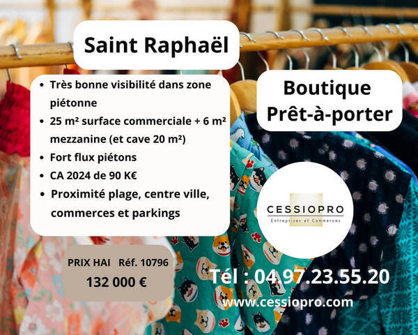 Vente Fonds de commerce prêt à porter 45 m² Saint-Raphaël (83700)