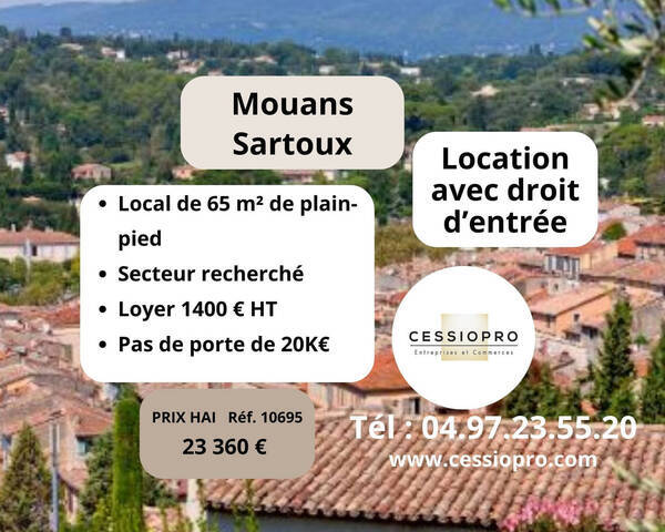 Vente Fonds de commerce cession de droit au bail 65 m² Mouans-Sartoux (06370)