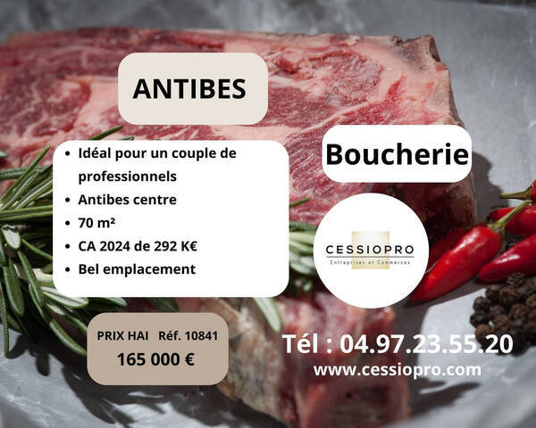 Sale Business boucherie 70 m² Antibes (06160)