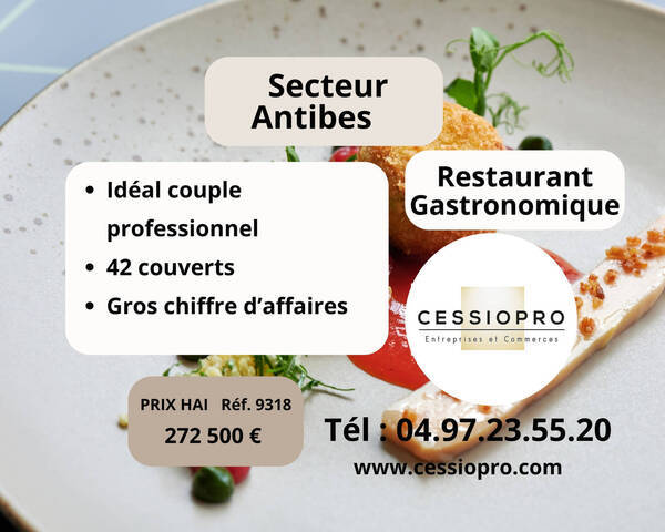 Vente Fonds de commerce restaurant 61 m² Antibes (06160)