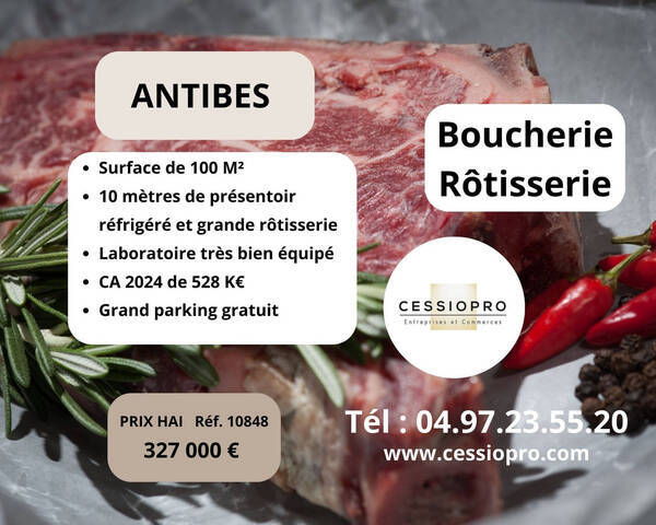 Sale Business boucherie - rôtisserie 327000 m² Antibes (06160)