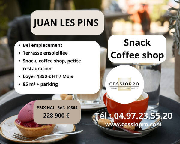 Sale Business restauration rapide 85 m² Juan-les-Pins (06160)
